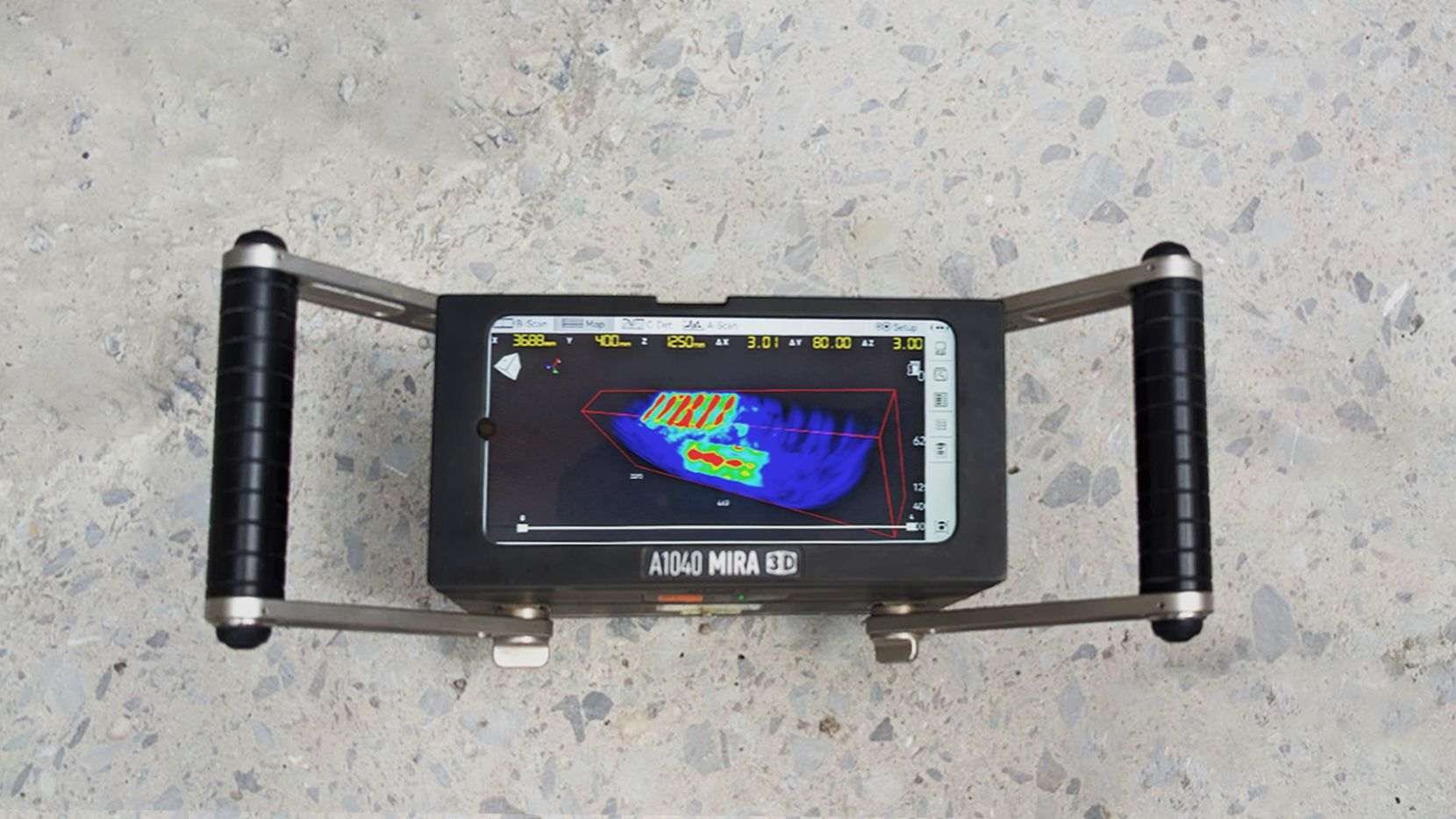 Three-dimensional tomographic imaging of the ultrasonic inspection results by A1040 MIRA 3D